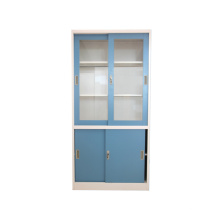 Mingxiu 2 Glass Door Metal Cabinet with Sliding Glass Door